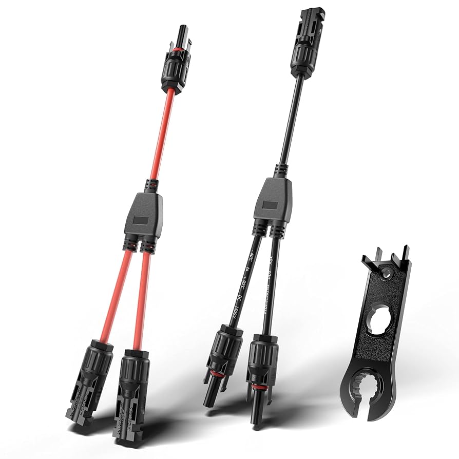 VIKOCELL MC4 Y Branch Parallel Solar Panel Adaptor Cable Connector 1M2F+2M1F (5 Pairs)