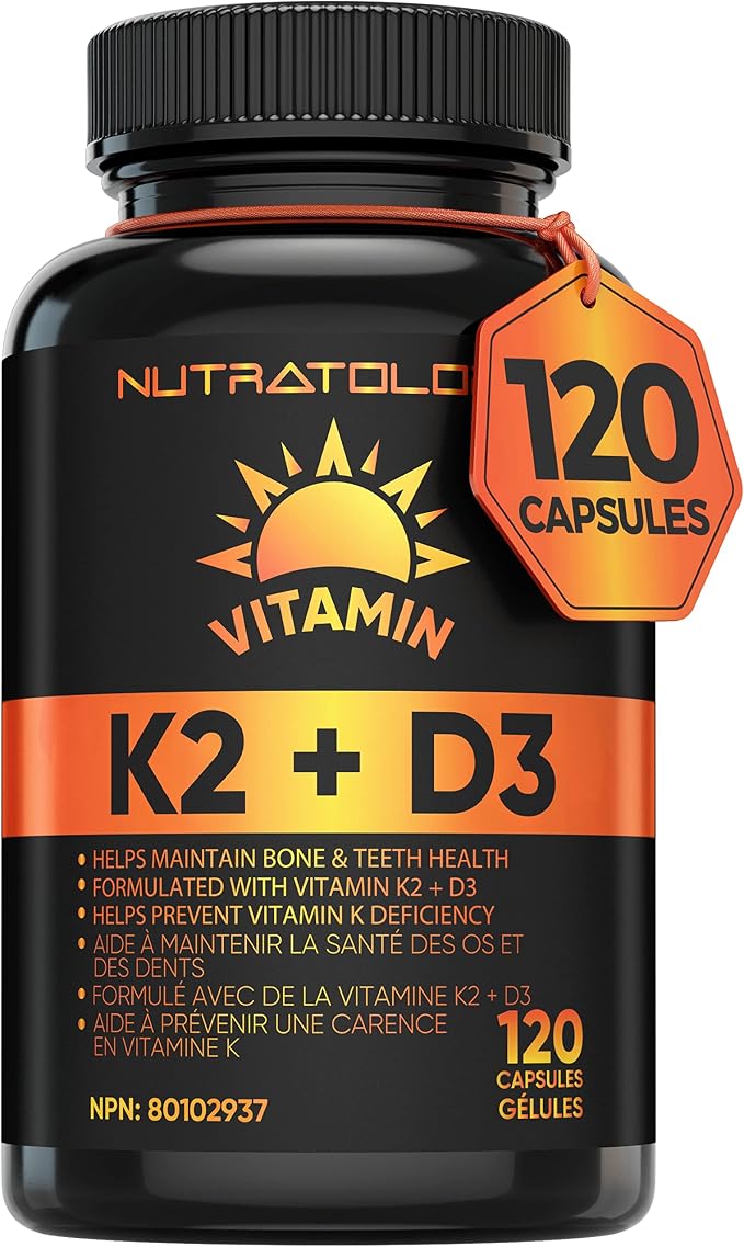 Vitamin K2 120 mcg and Vitamin D3 1,000 IU