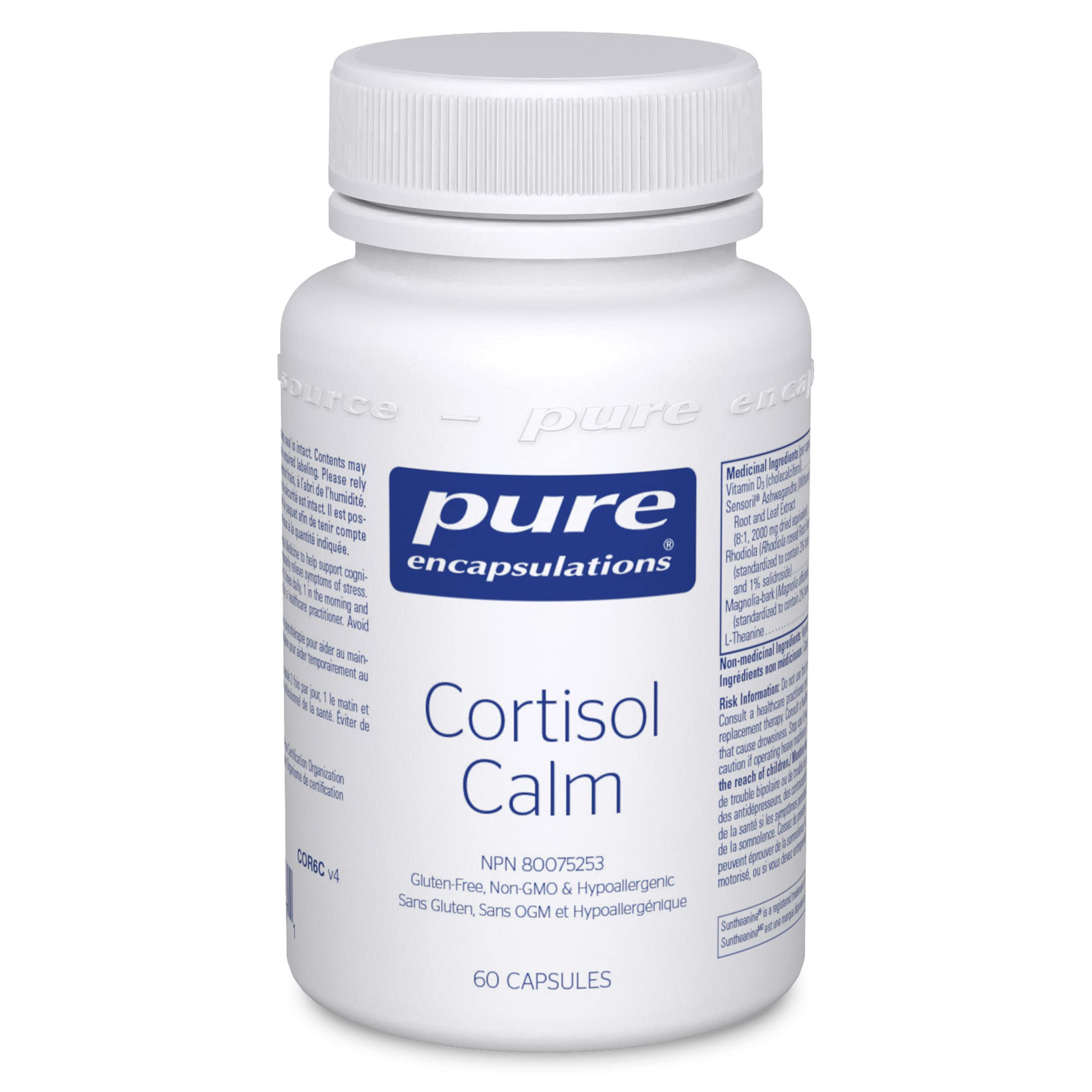 Pure Encapsulations Cortisol Calm - Supports Cortisol Health & Relaxation - Adrenal Support - Contains Ashwagandha & L-Theanine - Restful Sleep - 60 Capsules