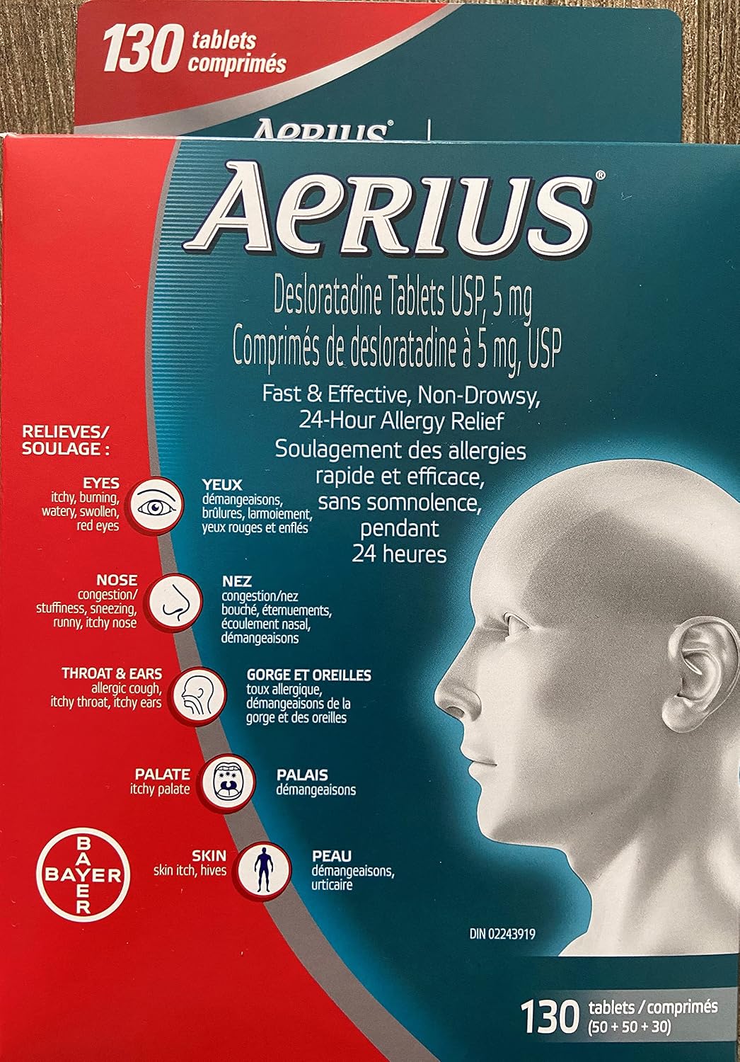 Aerius Allergy Medicine, Fast Relief, 24-Hour, non-drowsy, 15 Symptoms 80 count
