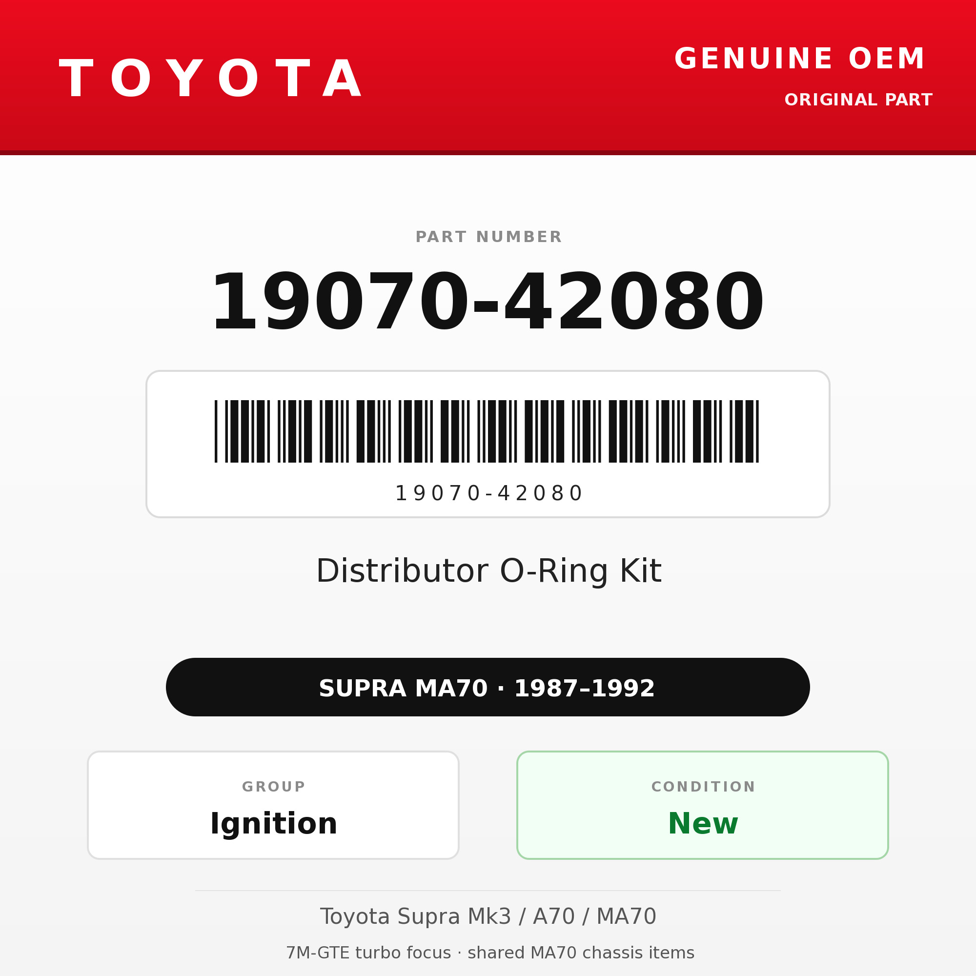 Genuine Toyota OEM 19070-42080 - Distributor O-Ring Kit 7M (87-92 Supra)