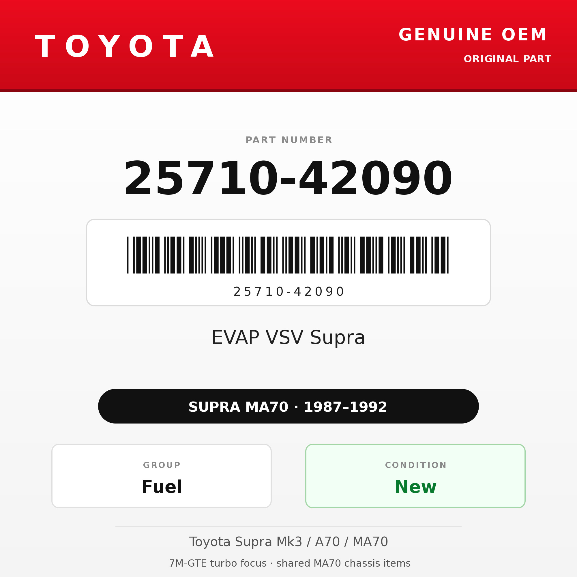 Genuine Toyota OEM 25710-42090 - EVAP VSV Supra (87-92 Supra)