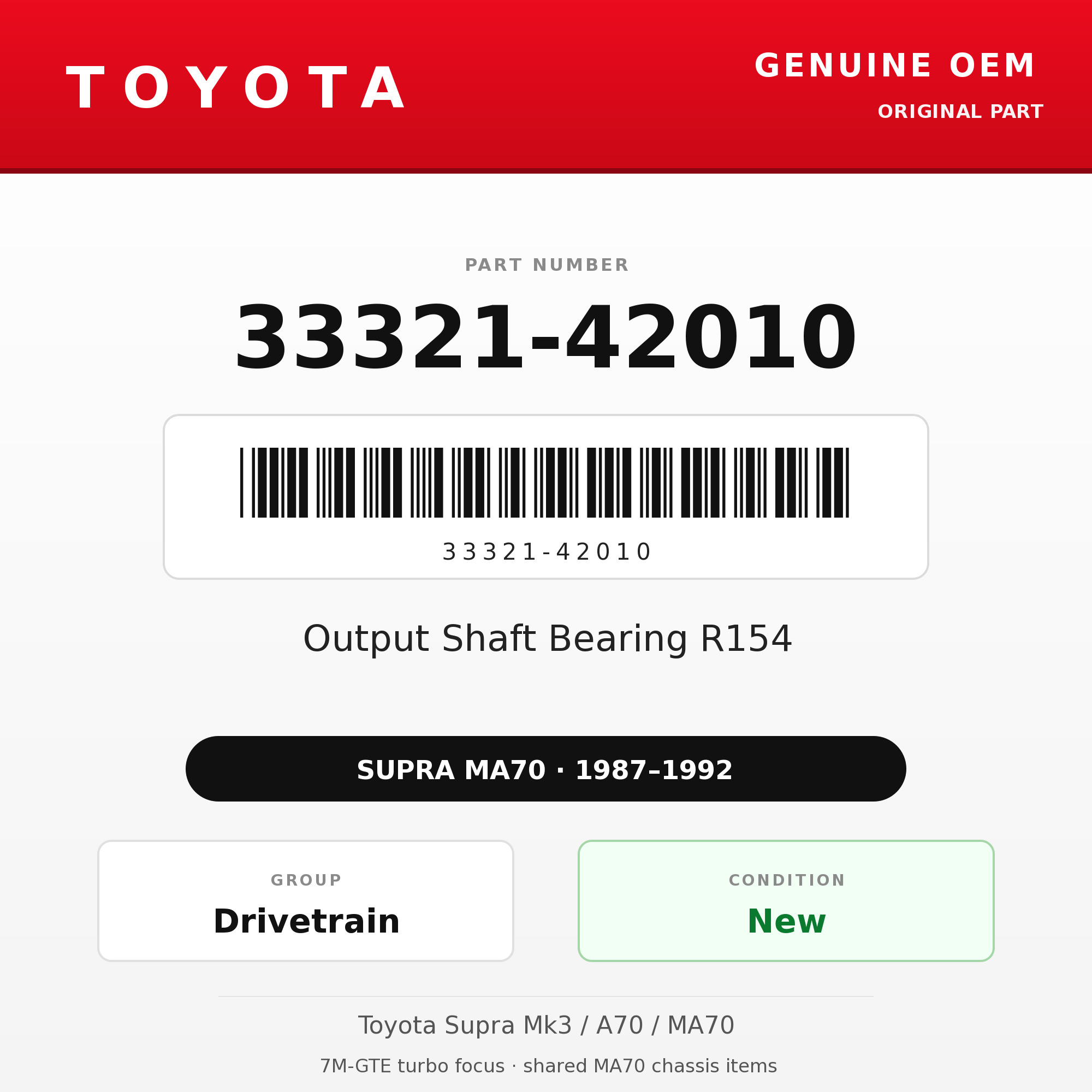 Genuine Toyota OEM 33321-42010 - Output Shaft Bearing R154 (87-92 Supra)