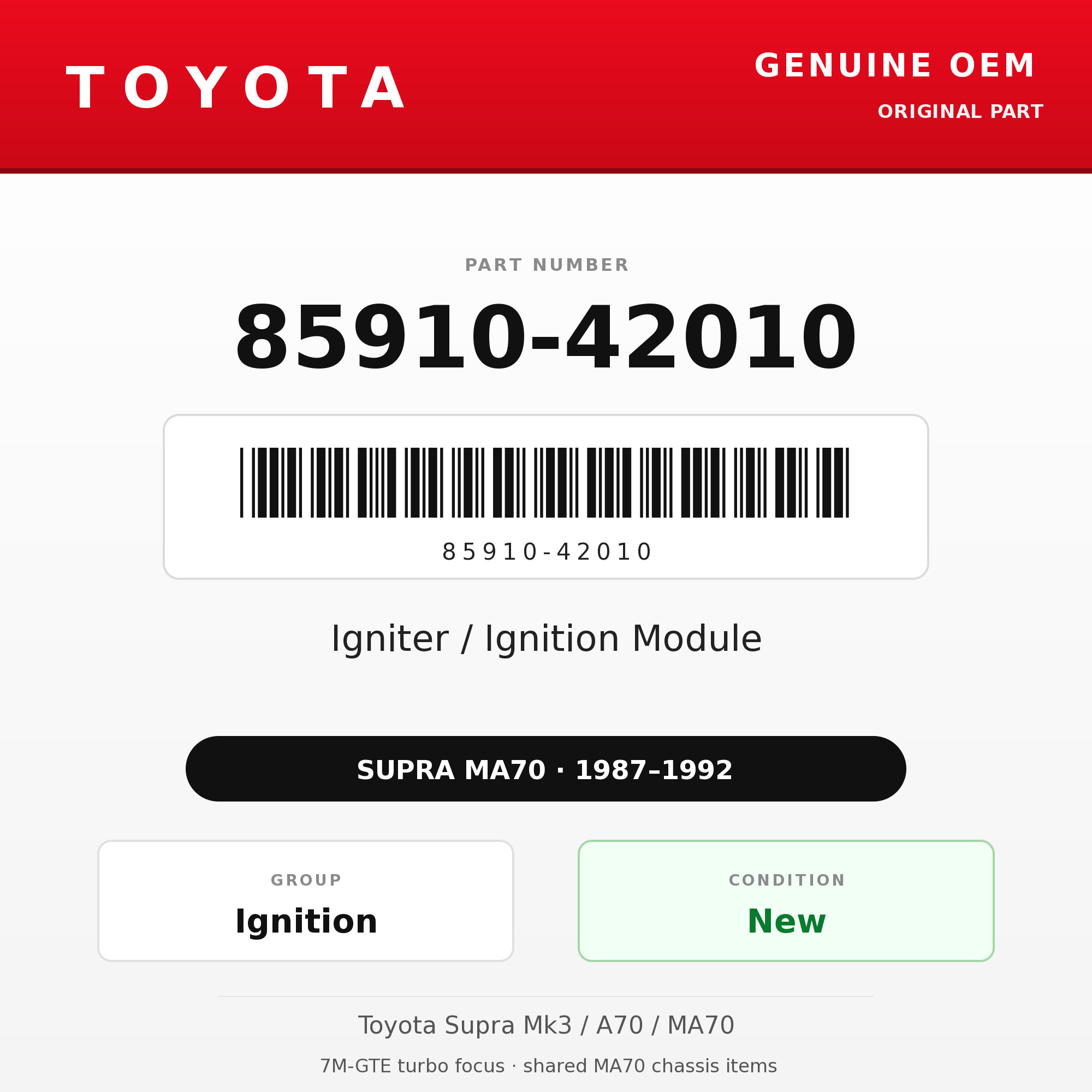 Genuine Toyota OEM 85910-42010 - Igniter / Ignition Module 7M (87-92 Supra)