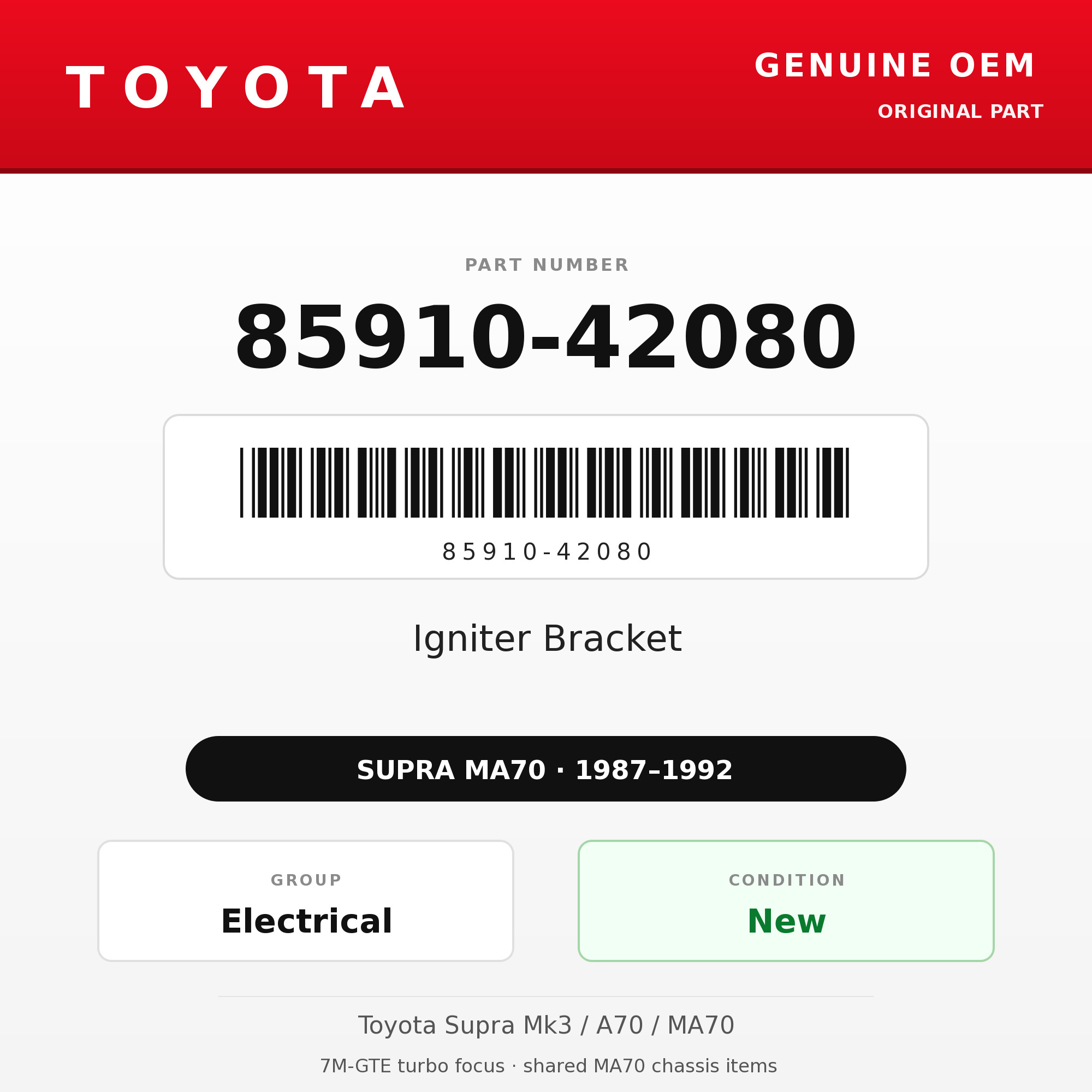 Genuine Toyota OEM 85910-42080 - Igniter Bracket 7M (87-92 Supra)