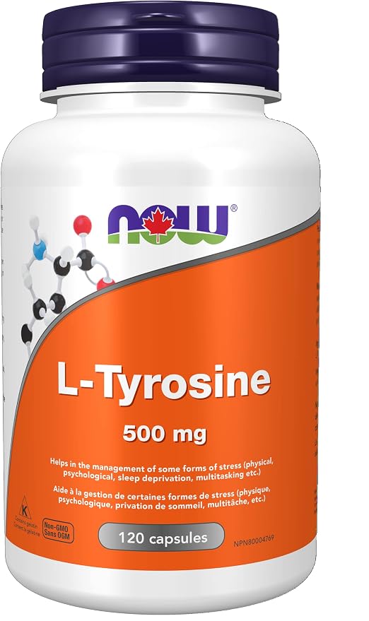 NOW L-Tyrosine (Freeform) Capsules, 500mg, 120 Count