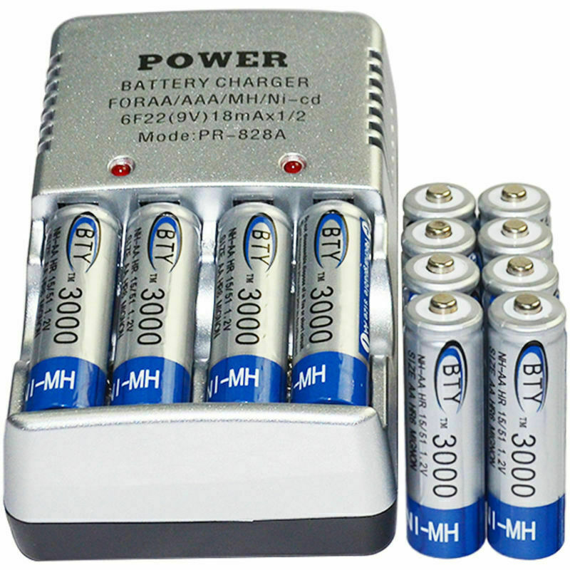 12 x AA 3000mAh 1.2 V Quanlity Rechargeable Battery AA 3000mAh BTY NI-MH 1.2V Rechargeable 2A Battery Baterias Bateria Batteries