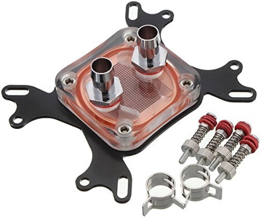 Computer CPU Water Cooling Block 80x50x36mm Copper Base Cool Kit Set Inner Channel For INTEL CPU