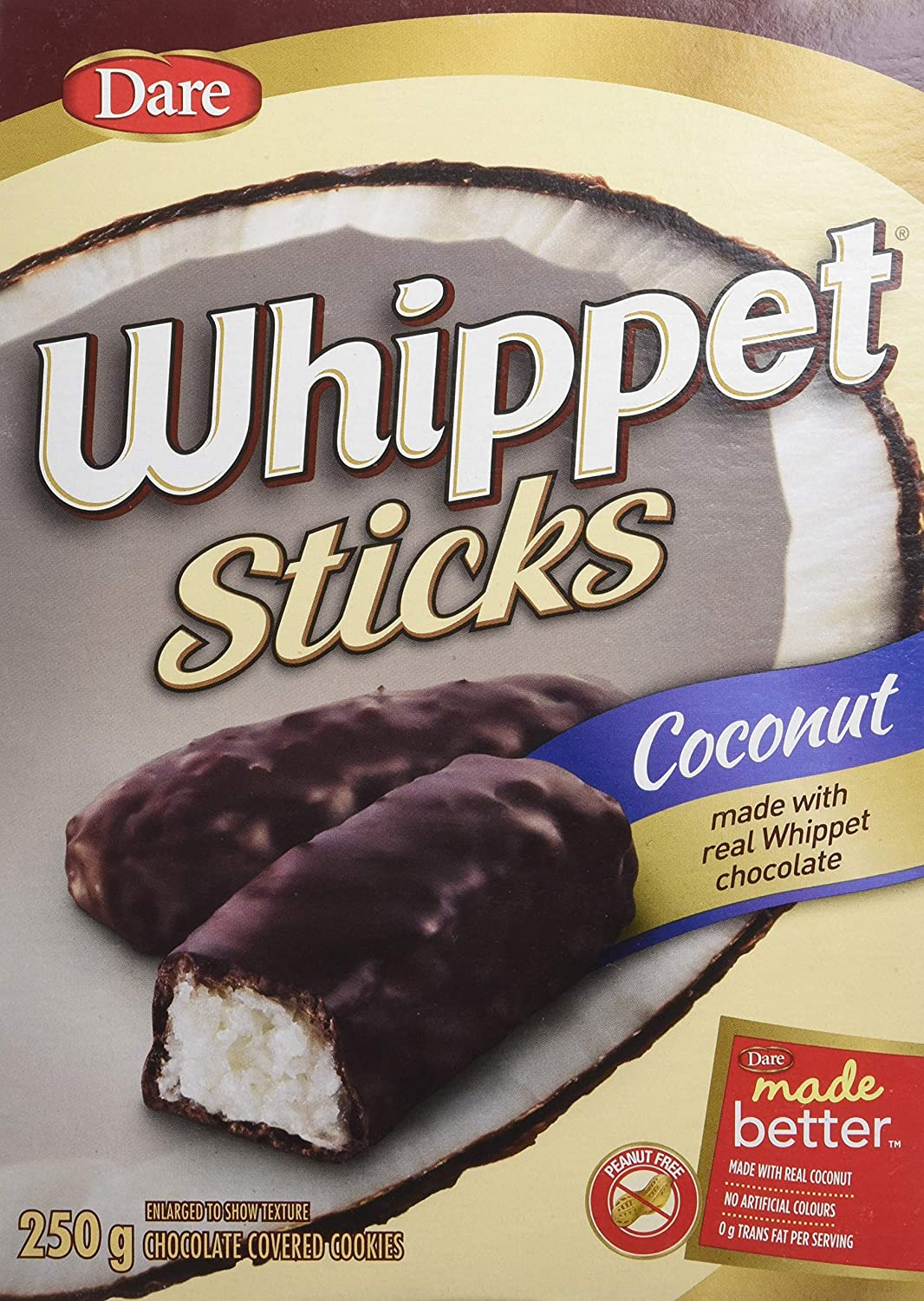 Whippet Sticks, Chocolate covered Coconut Sticks, 250g/8.8oz, I