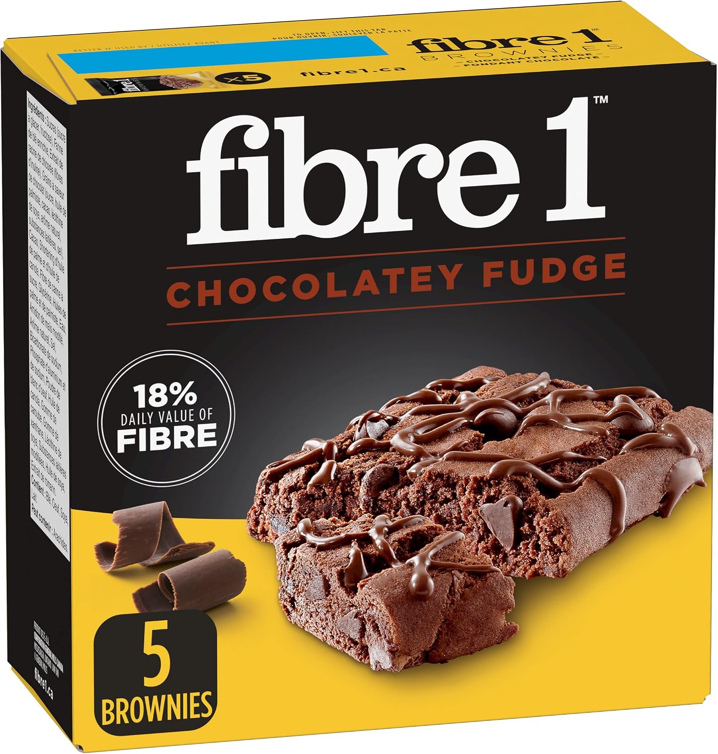 Fibre 1 Chocolate Fudge Brownies, 5-Count, 125 Gram