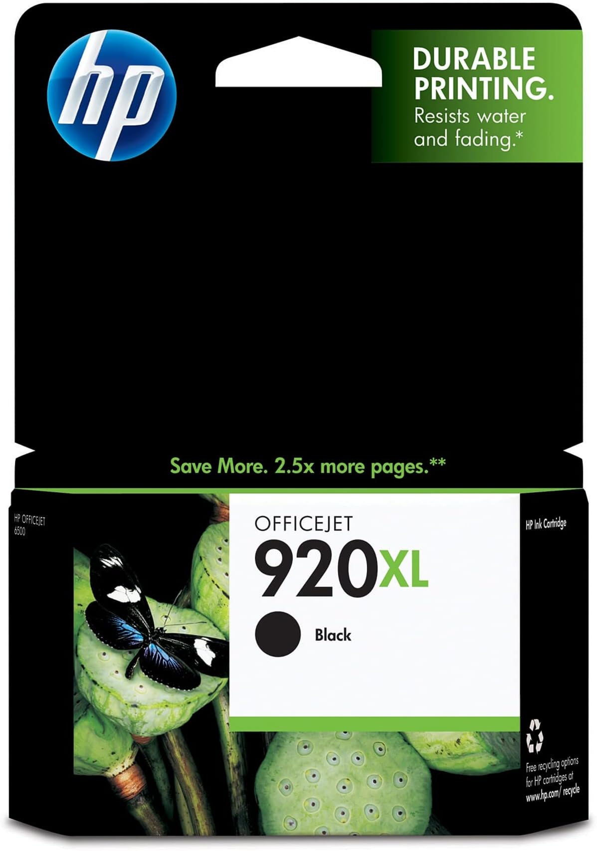 HP 920XL High-Yield Black Original Ink Cartridge  ~1 200 Pages  (CD975AN#140)