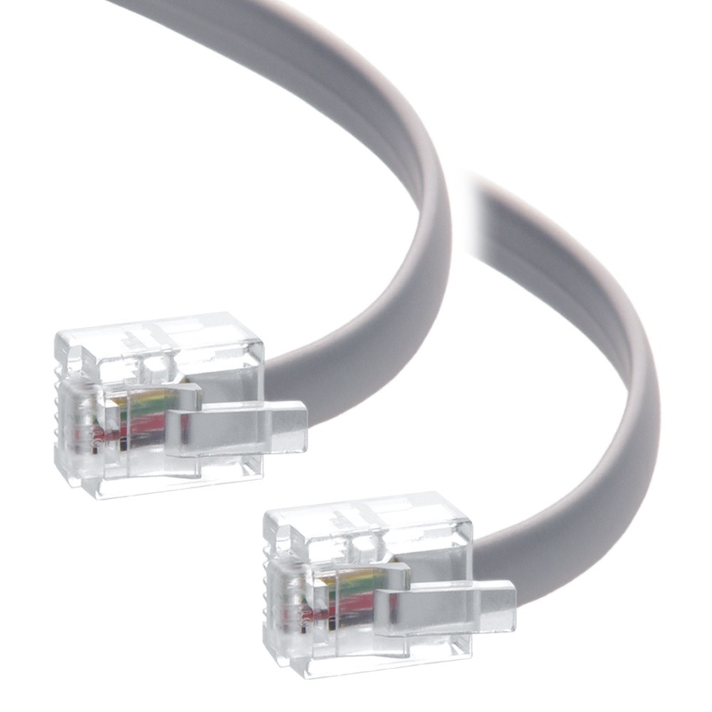 EL06M-14 RJ11 6-Wire Modular Cable - 14 Ft. Cross-Pinned Telepho