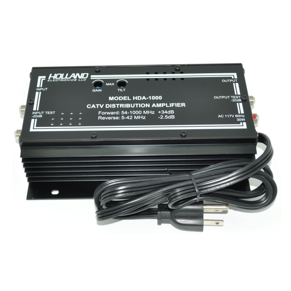 Holland HDA-1000 54-1000Mhz +34dB 5-42Mhz -2.5dB CATV Distribution Amplifier Lot of 2